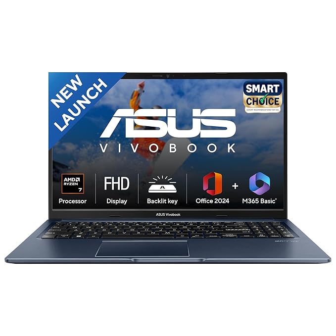 ASUS Vivobook 15 Ryzen 7 laptop front design